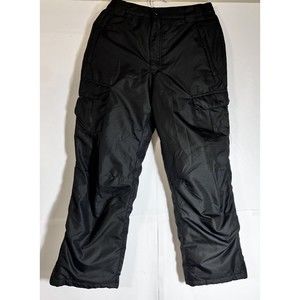 Arctic Quest Boys Girls Youth Ski & Snow Bibs Pants Sz L 10/12 Zipper Black